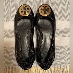Tory Burch reva ballet flats black patent sz 9.5